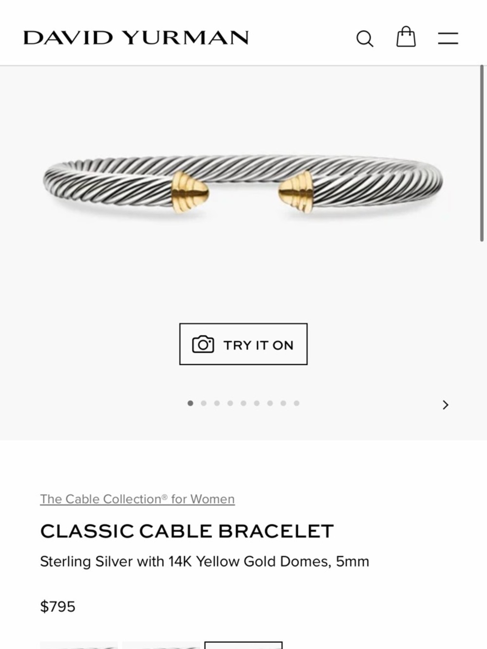 ❤️ David Yurman 5mm Classic Cable Bracelet - Picture 12 of 12